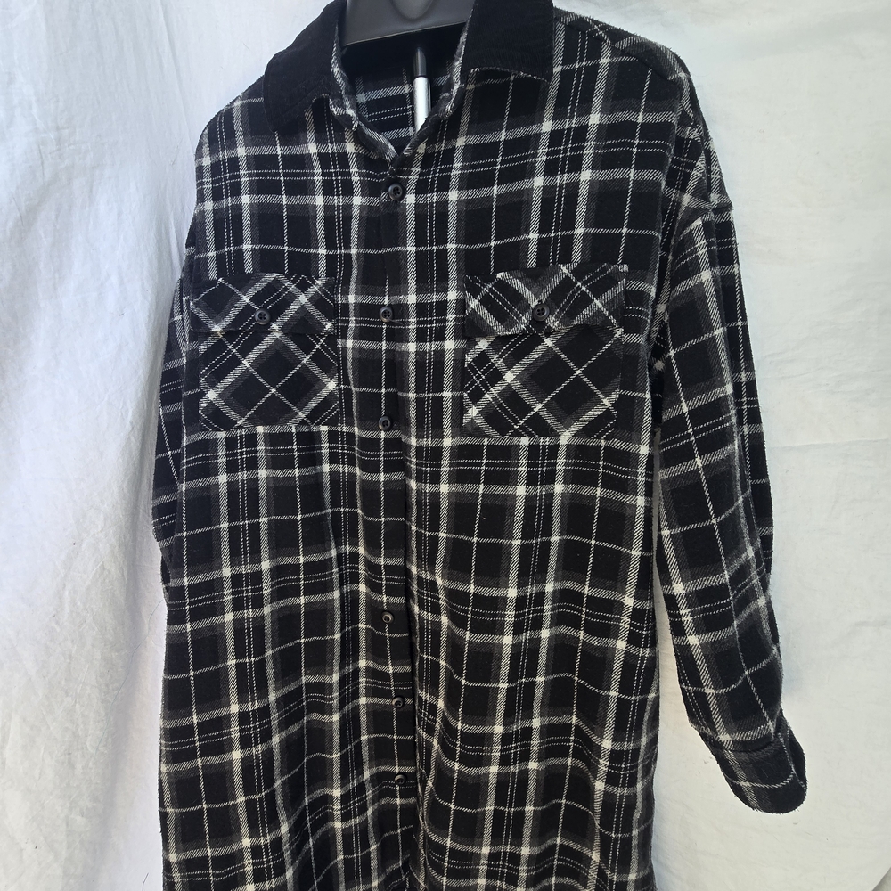 Black and White Plaid Women's Jacket Coat